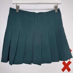XIN YI ZU WEARS JEANS Emerald Schoolgirl Pleated Mini Skirt Grunge Preppy 90s XL